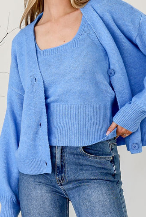 Avery Knit Set - Blue