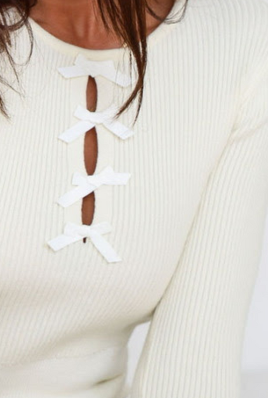 Mahiki Bow Top - White