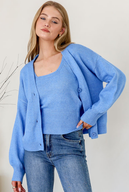 Avery Knit Set - Blue