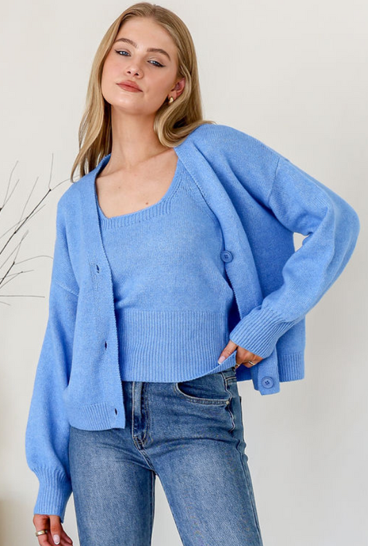 Avery Knit Set - Blue