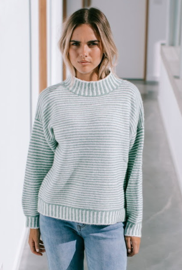 Bryce Knit - Sage/Winter White