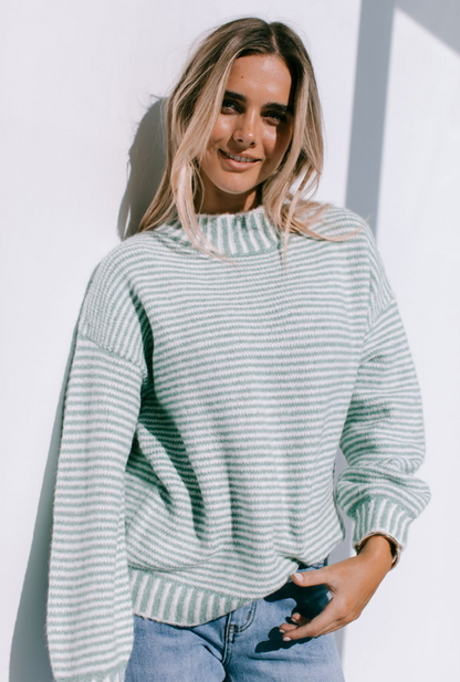 Bryce Knit - Sage/Winter White