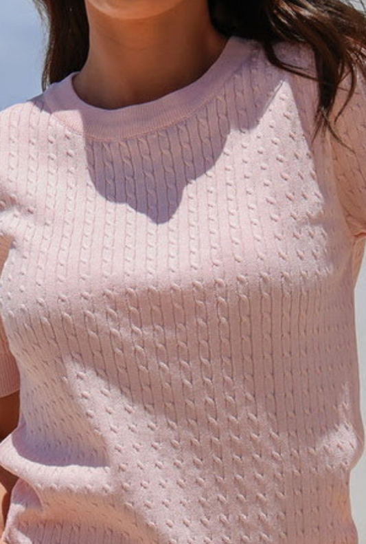 Court Knit Top - Pink