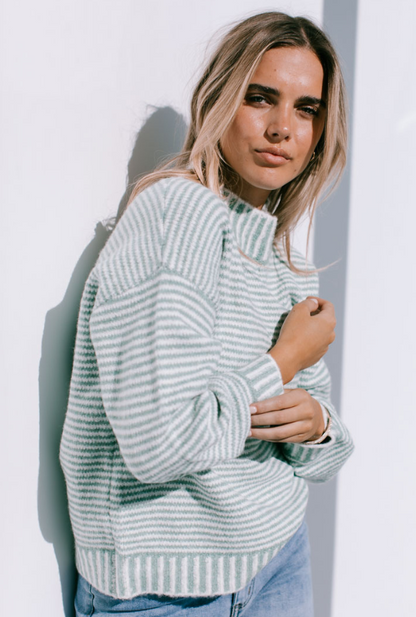 Bryce Knit - Sage/Winter White