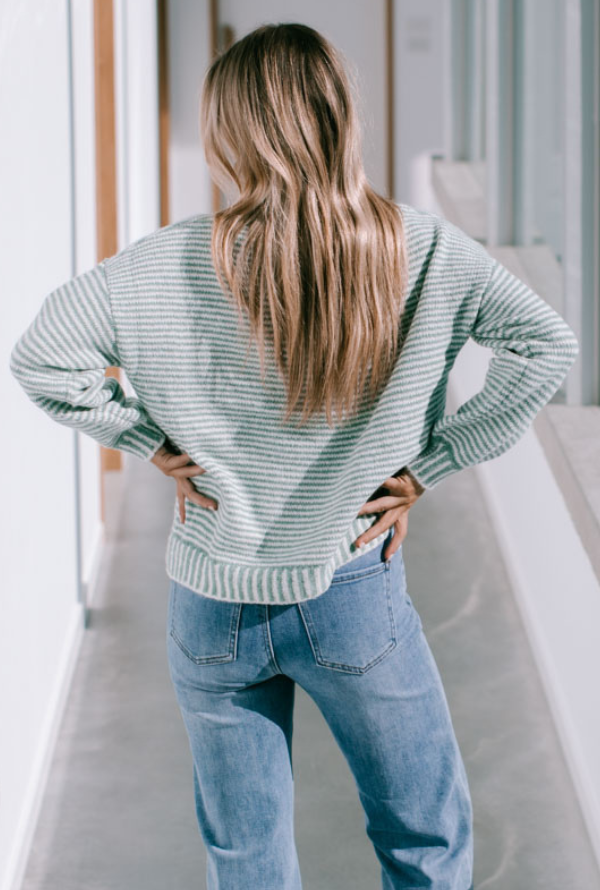 Bryce Knit - Sage/Winter White