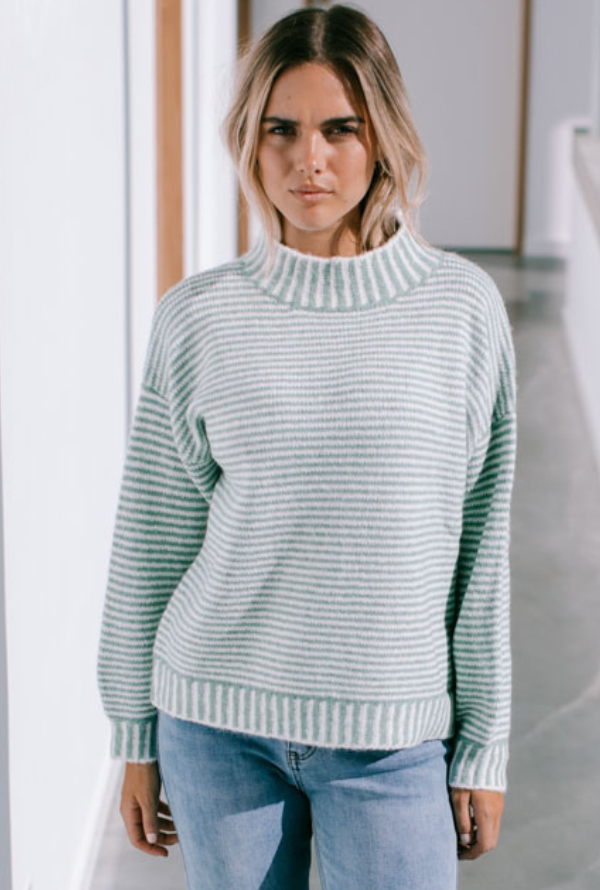 Bryce Knit - Sage/Winter White