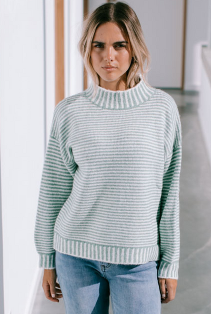 Bryce Knit - Sage/Winter White