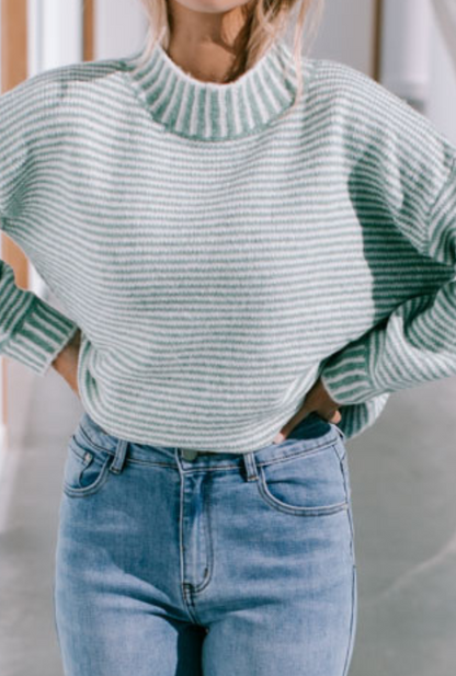 Bryce Knit - Sage/Winter White