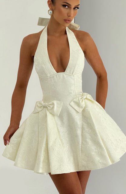 Jocelyn Mini Dress - Ivory Dress Babyboo Fashion Premium Exclusive Design