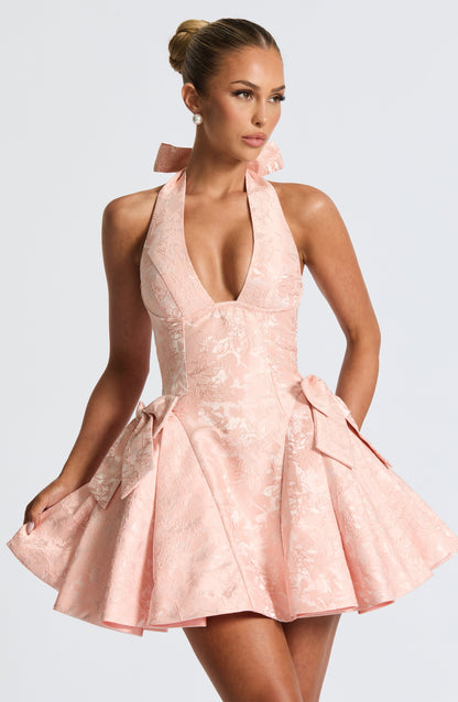 Jocelyn Mini Dress - Soft Peach Dress Babyboo Fashion Premium Exclusive Design