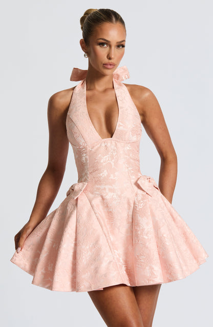 Jocelyn Mini Dress - Soft Peach Dress Babyboo Fashion Premium Exclusive Design